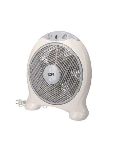 Ventilador Box Fan, Blanco/Gris, Potencia 45 W, 60dB, Aspas Ø30,5 cm 38,5 x 13 x 46 cm EDM 2