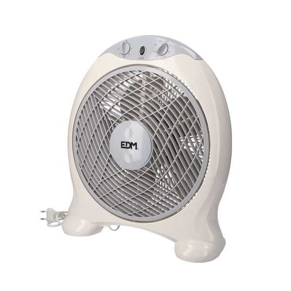 Ventilador Box Fan, Blanco/Gris, Potencia 45 W, 60dB, Aspas Ø30,5 cm 38,5 x 13 x 46 cm EDM