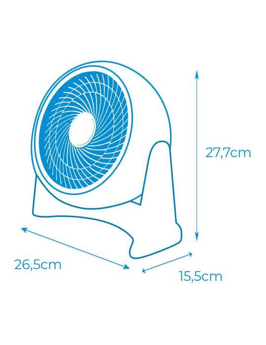 Ventilador 2 en 1 (Suelo y Pared), Blanco, Potencia 50 W, 55,65 dB, Aspas Ø18 cm 26,5 x 15,5 x 27,7 cm EDM