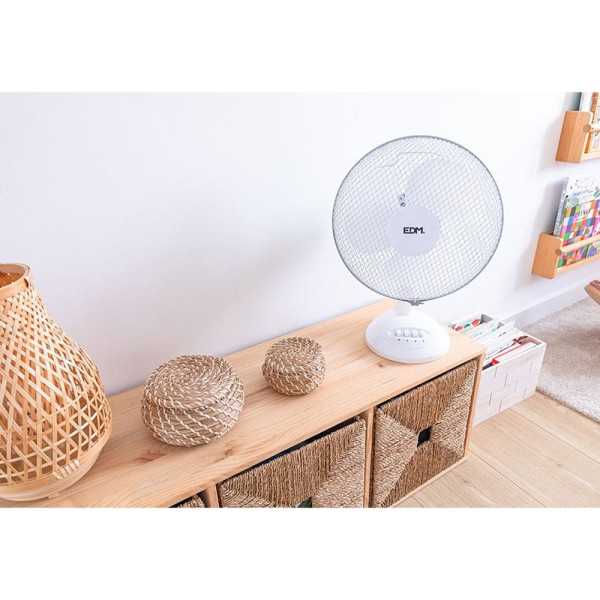 Ventilador de Sobremesa Blanco: 35W, 53,4 dB, Aspas: Ø30 x 48 cm EDM
