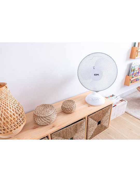 Ventilador de Sobremesa Blanco: 35W, 53,4 dB, Aspas: Ø30 x 48 cm EDM