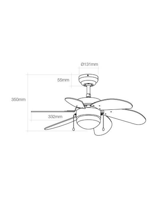 Ventilador de Techo Modelo Aral. Color Wengue/Niquel Satinado. Potencia: 50W Aspas: Ø76cm EDM