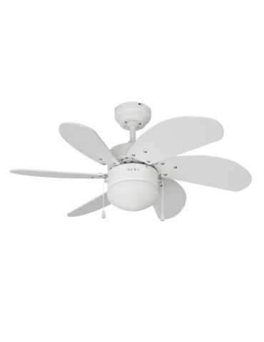 Ventilador de Techo Modelo Aral. Color Blanco. Potencia: 50 W Aspas: Ø76cm EDM