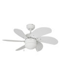 Ventilador de Techo Modelo Aral. Color Blanco. Potencia: 50 W Aspas: Ø76cm EDM