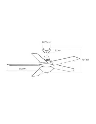 Ventilador de Techo Modelo Adriatico. Color Blanco. Potencia: 60W Aspas: Ø132cm con Mando A Distancia EDM 2