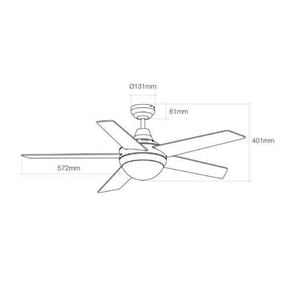 Ventilador de Techo Modelo Adriatico. Color Blanco. Potencia: 60W Aspas: Ø132cm con Mando A Distancia EDM
