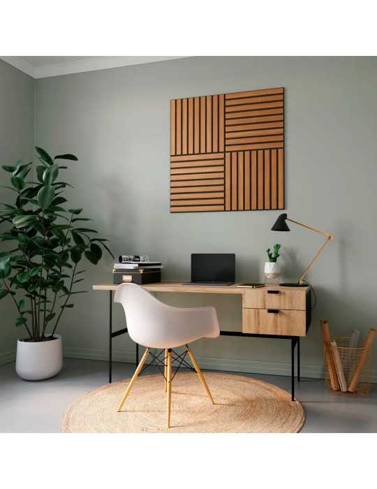 Revestimiento 3D, Color Roble Bronce, Loseta de 50 x 50 cm, 4 uds CANDO