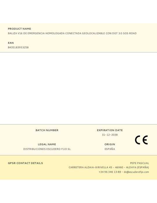 Baliza V16 de Emergencia Homologada Conectada Geolocalizable con Dgt 3.0 Sos Road SOS ROAD CONNECTED