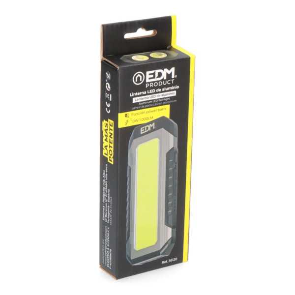 Linterna LED de Aluminio 10 W Recargable EDM