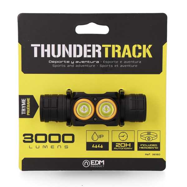 Linterna LED Frontal Thunder Track 3000 lm, Recargable EDM