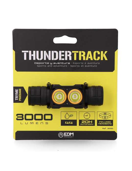 Linterna LED Frontal Thunder Track 3000 lm, Recargable EDM