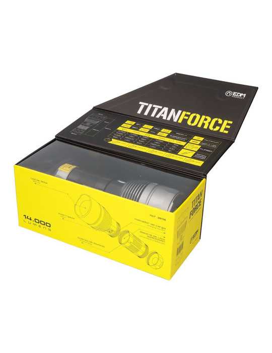 Linterna LED Táctica Titanforce Recargable 14.000 lm 6500 K 150 W IP44 + Cordón EDM