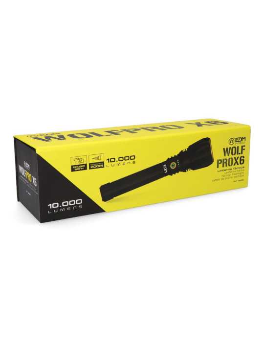 Linterna LED Táctica Largo Alcance, Wolfpro X6, 10000 Im EDM