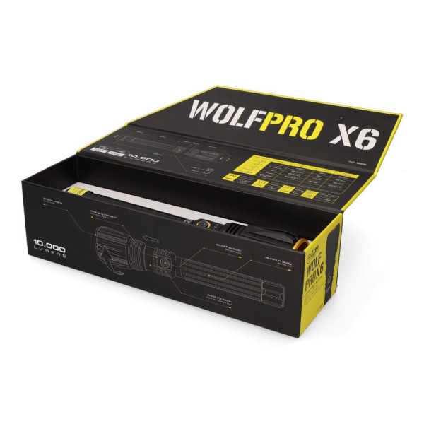 Linterna LED Táctica Largo Alcance, Wolfpro X6, 10000 Im EDM