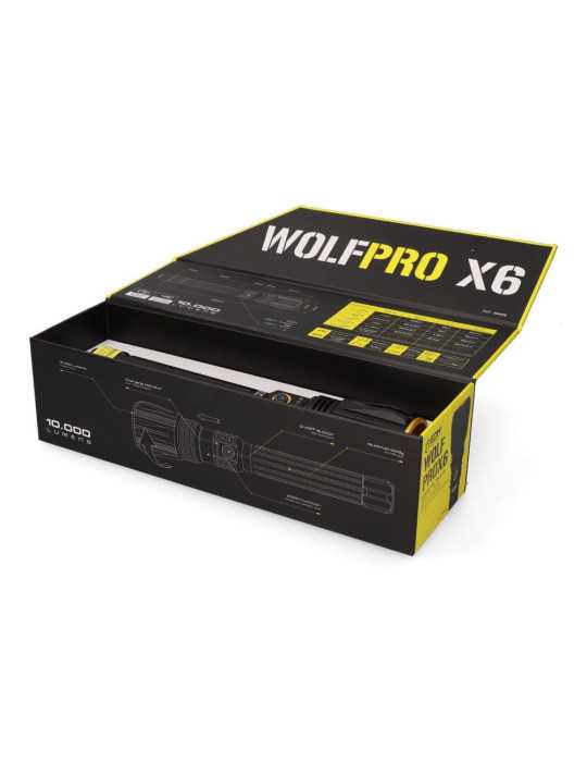 Linterna LED Táctica Largo Alcance, Wolfpro X6, 10000 Im EDM