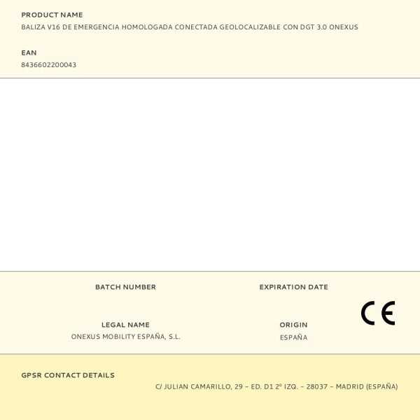 Baliza V16 de Emergencia Homologada Conectada Geolocalizable con Dgt 3.0 ONEXUS