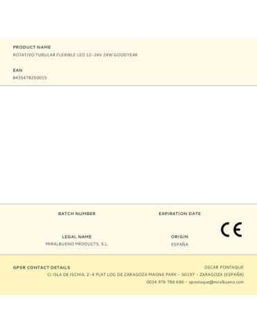 Rotativo Tubular Flexible LED 12-24V 24W GOODYEAR 2