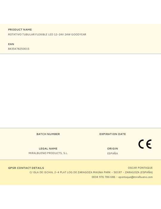 Rotativo Tubular Flexible LED 12-24V 24W GOODYEAR