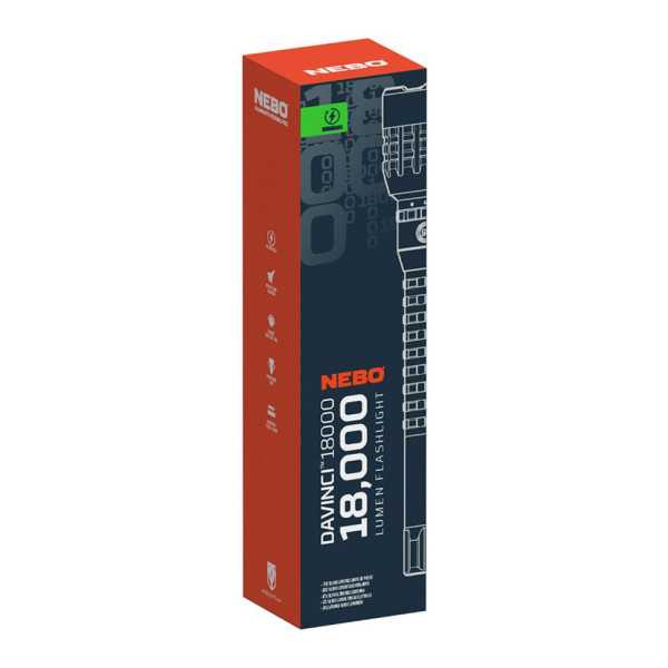 Linterna Davinci 18000. Recargable. Bateria 26650 8 V NEBO
