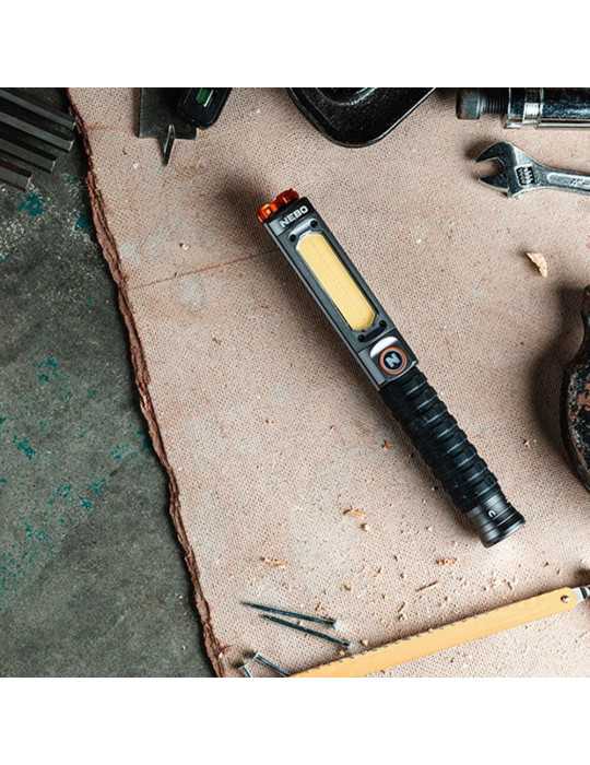 Linterna Big Larry Pro+. Lámpara+cob Recagable, por la Compra de 6 Unidades un Expositor de Regalo NEBO