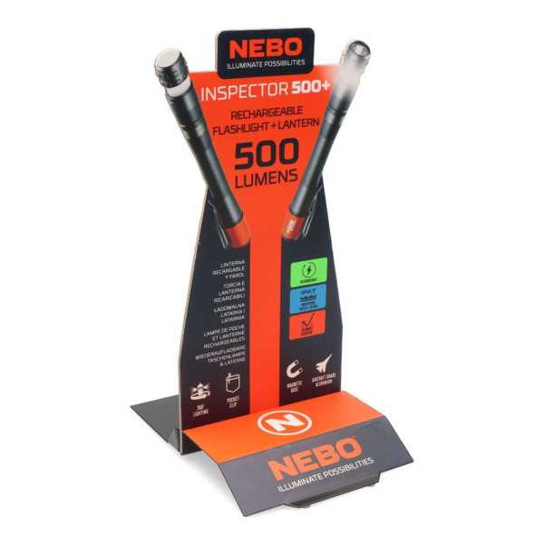 Linterna Inspector 500+. Boli Flexpower, por la Compra de 6 Unidades un Expositor de Regalo NEBO