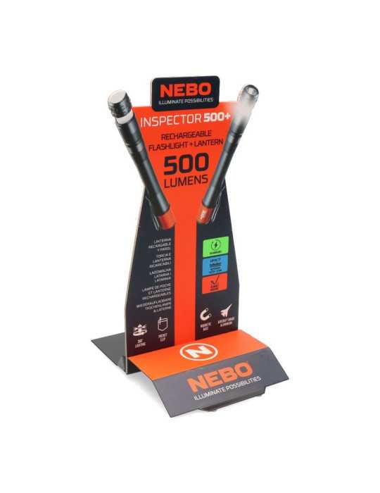 Linterna Inspector 500+. Boli Flexpower, por la Compra de 6 Unidades un Expositor de Regalo NEBO