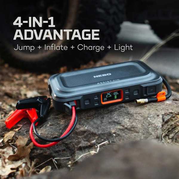Arrancador + Compresor de Aire Assist Air Jump Starter. NEBO
