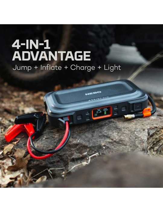 Arrancador + Compresor de Aire Assist Air Jump Starter. NEBO