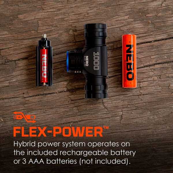 Linterna Frontal Recargable Blueline 1000 Flex Power, 1000 lm NEBO