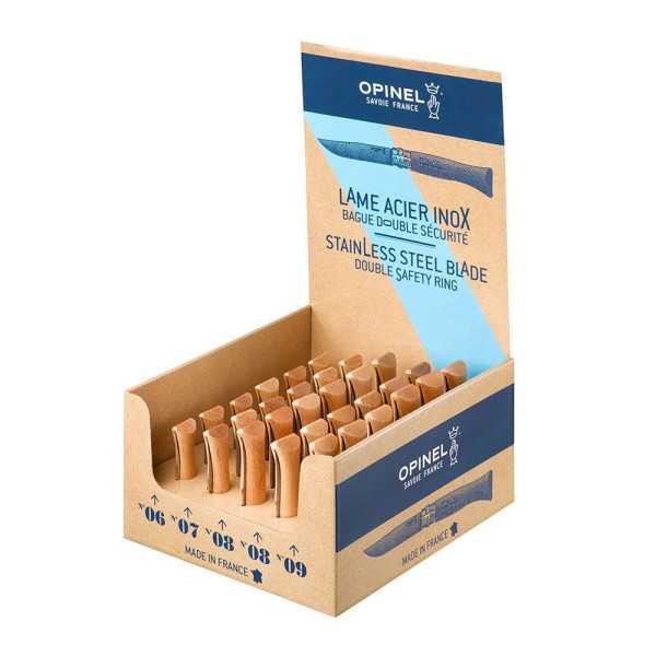 Expositor Navajas Acero Inoxidable, 30 uds (N6, N7, N9 6 uds, N8 12 uds de Cada Numero) OPINEL