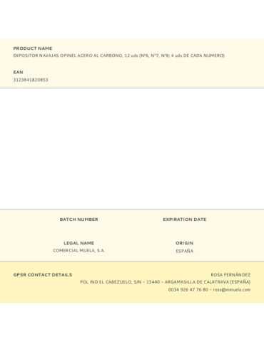 Expositor Navajas Acero al Carbono, 12 uds (N6, N7, N8, 4 uds de Cada Numero) OPINEL 2