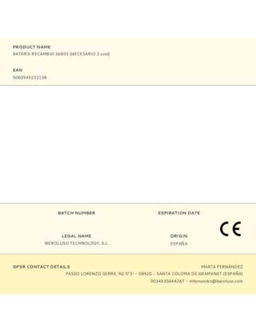 Lote de 2 Unidades Batería Recambio 36803 (Necesario 2 uds) NEBO 2