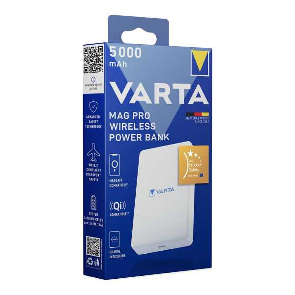 Wireless Power Bank Mag Pro 5000 mAh 7,5 W (Hasta 18,5 W por Cable) VARTA