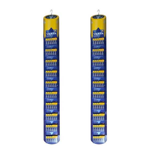 Pila Alkalina Longlife Power AA - LR06, 10 Blisters de 6 Pilas / Tira, Total 120 Pilas, 2 uds, 11 x 100 x 2 cm VARTA