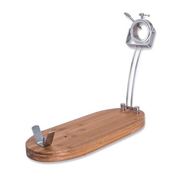 Jamonero Plegable Cabezal Giratorio Base Madera 47 x 18,5 x 37 cm 3 CLAVELES
