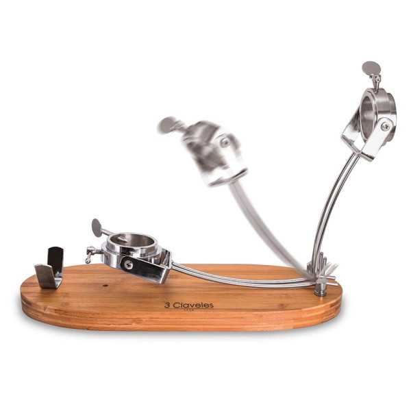 Jamonero Plegable Cabezal Giratorio Base Madera 47 x 18,5 x 37 cm 3 CLAVELES