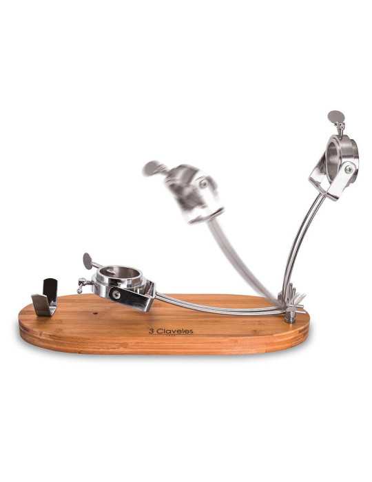 Jamonero Plegable Cabezal Giratorio Base Madera 47 x 18,5 x 37 cm 3 CLAVELES