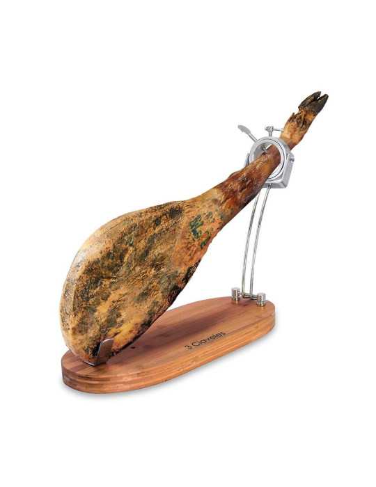 Jamonero Plegable Cabezal Giratorio Base Madera 47 x 18,5 x 37 cm 3 CLAVELES