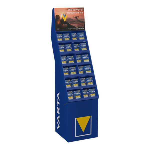 Expositor de Carton de Pilas "Energy" 52 Blisters 6xAAA LR03 + 100 Blisters 6xAA LR06 40x40x148cm VARTA