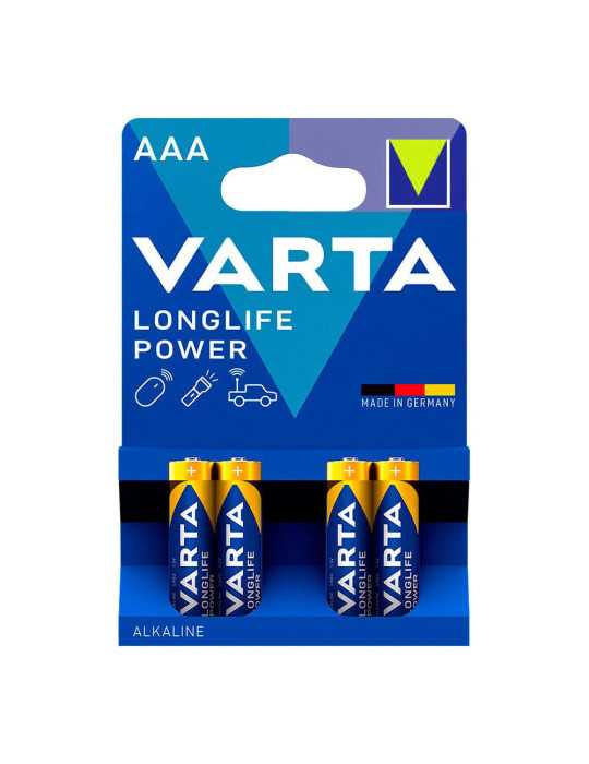 Lote de 20 Unidades Pila Alkalina Longlife Power AAA - LR03 2 Tiras (10 Blisters 4 uds) Ø10,5x44,5mm Precio por Blister VARTA