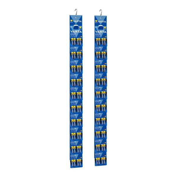 Lote de 20 Unidades Pila Alkalina Longlife Power AA - LR06 2 Tiras (10 Blisters 4 unid.) Ø14,5 x 50,5 mm Precio por VARTA