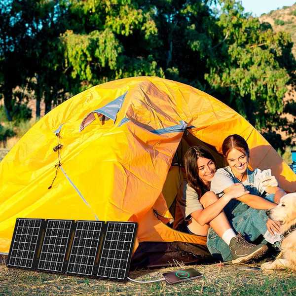 Paneles Solares Plegables con Salida USB A y C, 15 W LOGILINK
