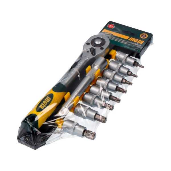 Bocallaves y Accesorios Encastrado. ½ pulg Torx Cromo Vanadio, Juego 10 Piezas MOTA HERRAMIENTAS