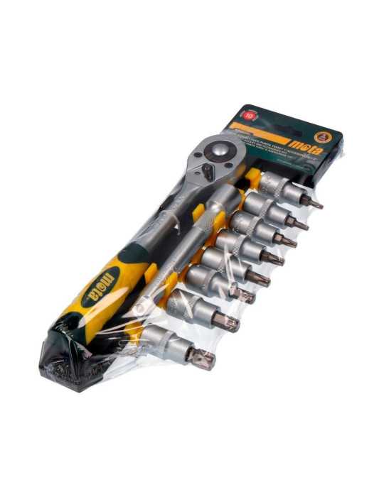 Bocallaves y Accesorios Encastrado. ½ pulg Torx Cromo Vanadio, Juego 10 Piezas MOTA HERRAMIENTAS