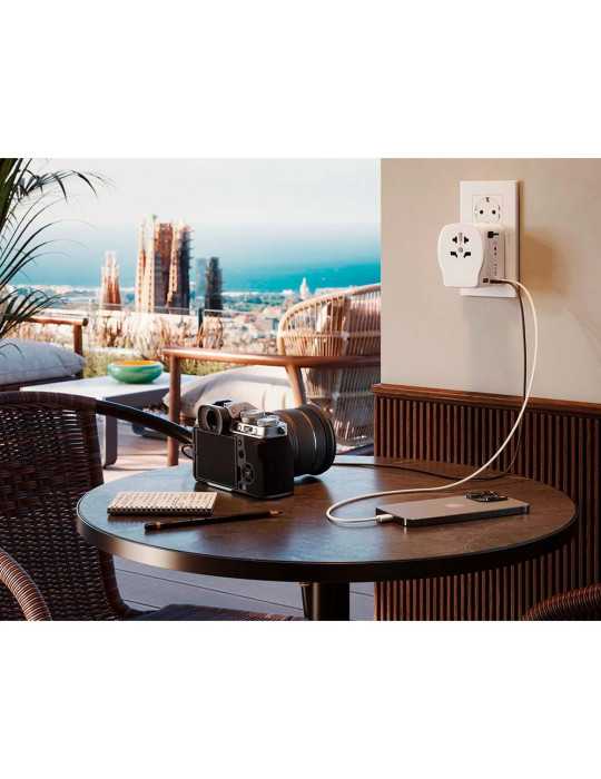 Adaptador Viaje Universal 3 USB (1A+2C) 20 W SIMON