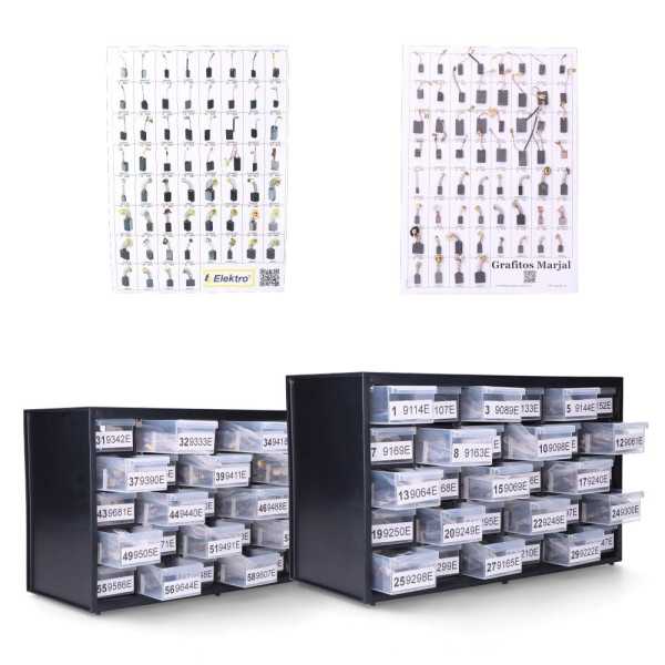 Cajoneras 60 Escobillas de Carbon Mas Vendidas (240 Juegos) GRAFITOS MARJAL
