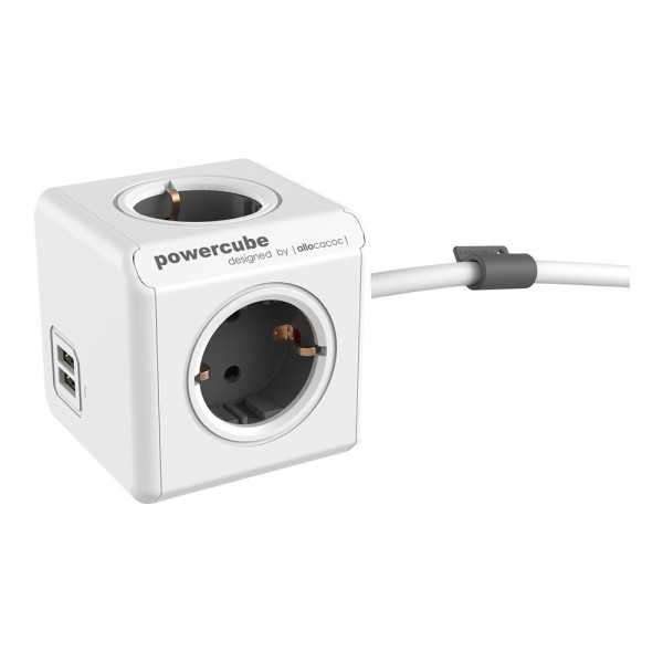 Extended + USB, 4 Tomas Corriente + 2 USB. POWERCUBE