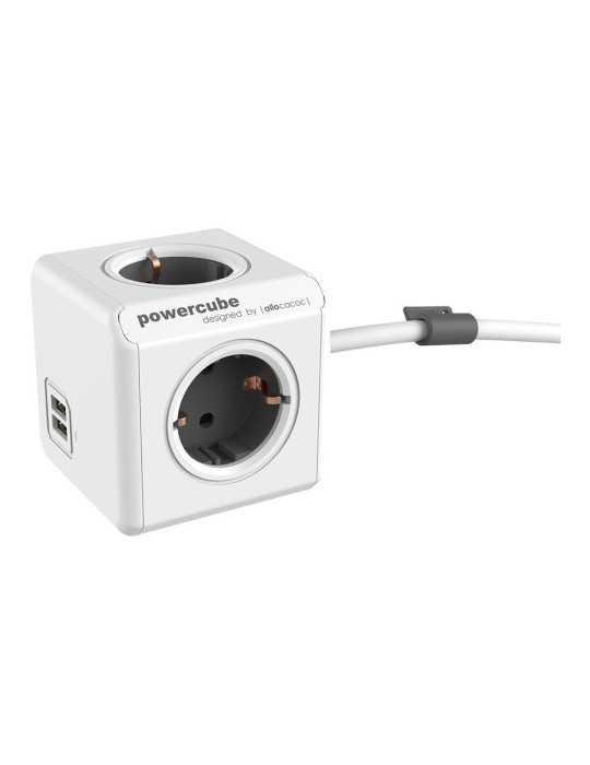 Extended + USB, 4 Tomas Corriente + 2 USB. POWERCUBE