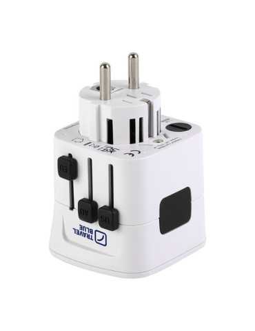 Adaptador para Enchufe Entrada Universal A 150 Paises TRAVEL BLUE