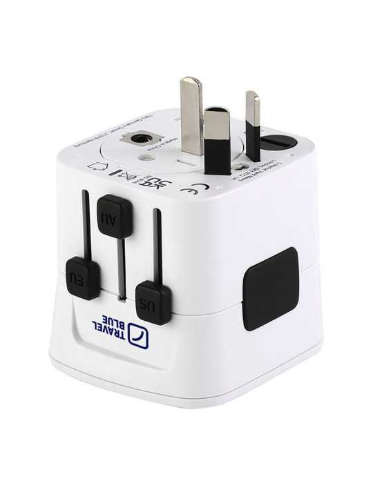 Adaptador para Enchufe Entrada Universal A 150 Paises TRAVEL BLUE